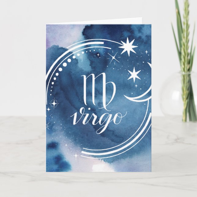 Tarjeta Astrología acuarela - Virgo (Anverso)