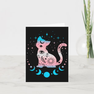Tarjeta Astrología Celestial de Gatos Transgénero Orgullo