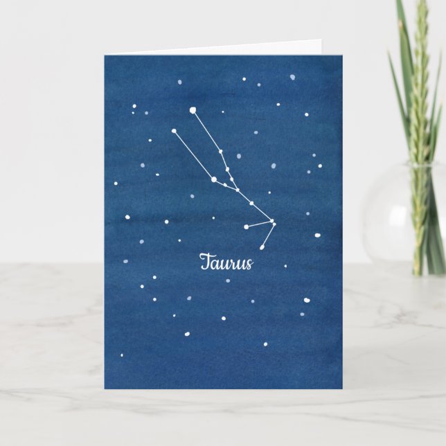 Tarjeta Astrología de la Constelación de Taurus Feliz Cump (Anverso)