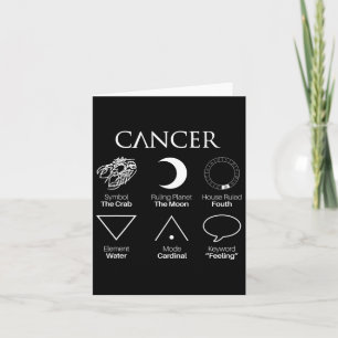 Tarjeta Astrología del cáncer Símbolos del Rótulo zodiaco