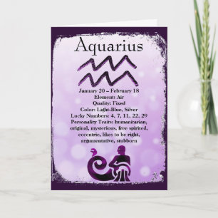 Tarjeta Astrología Rótulo Aquarius Horoscope Zodiac