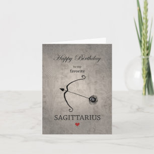 Tarjeta Astrología Sagittarius Rótulo Zodiac Feliz cumplea