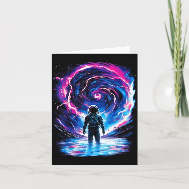 Tarjeta Astronaut Cosmic Outer Space Galaxy Science  (Anverso)