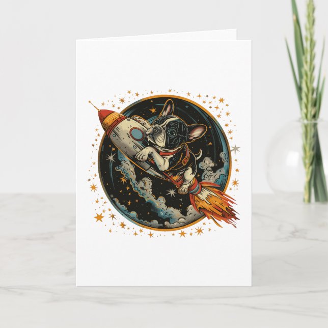 Tarjeta Astronauta de Bulldog francés (Anverso)