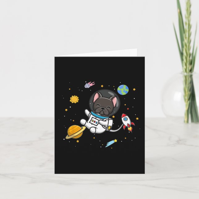 Tarjeta Astronauta de Bulldog francés (Anverso)