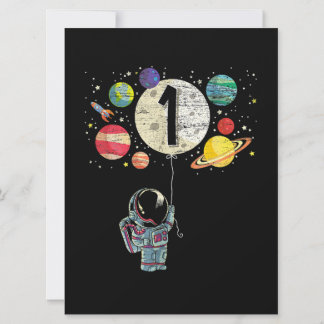 Tarjeta Astronauta de cumpleaños de 1 año
