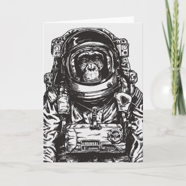 Tarjeta Astronauta de monos (Anverso)