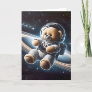 Tarjeta Astronauta De Oso De Teddy Para Niño Recién nacido