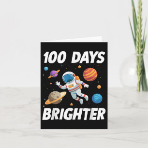 Tarjeta Astronauta espacial 100 días más brillante