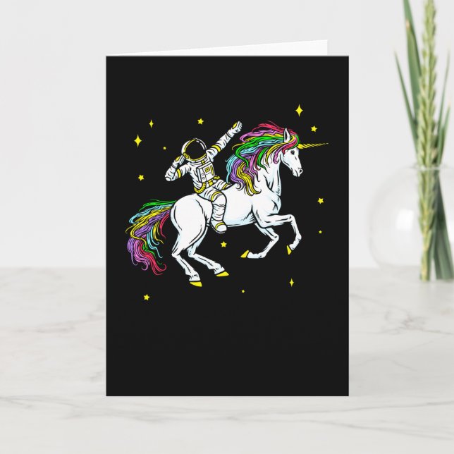 Tarjeta Astronauta espacial Dabbing Unicorn Cosmos Gift (Anverso)