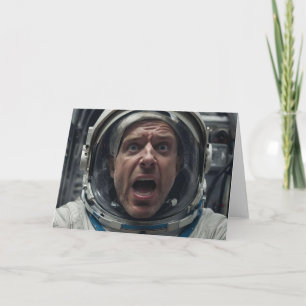 TARJETA ASTRONAUTA ESPACIAL ME OLVIDÉ DE TU CUMPLEAÑOS