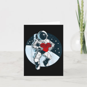 Tarjeta Astronauta Heart Love Planet Día de San Valentín E
