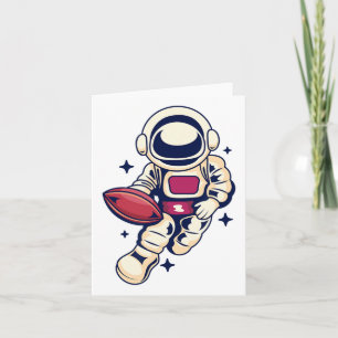 Tarjeta Astronauta Huella Espacio Deporte Diversión Genial
