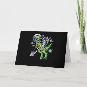 Tarjeta Astronauta montando T-Rex Dinosaur Astro T-Rex Spa