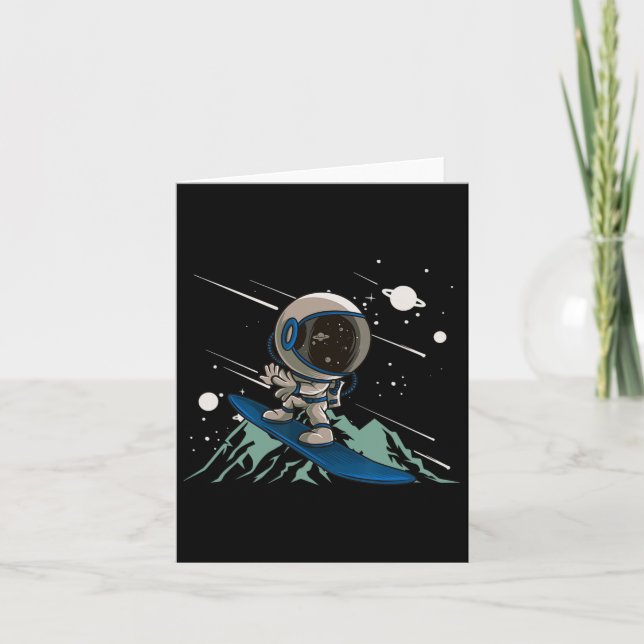 Tarjeta Astronauta Snowboard Monta el estilo libre cuesta  (Anverso)