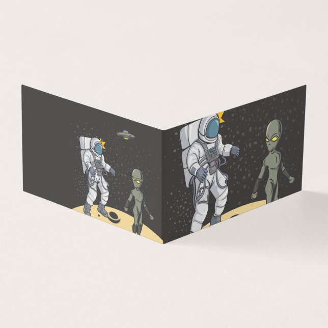Tarjeta Astronauta y alienígena    (Exterior)