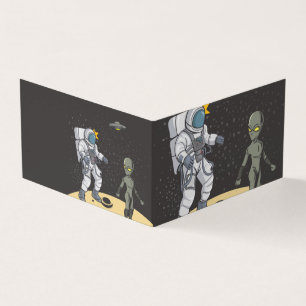 Tarjeta Astronauta y alienígena