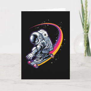 Tarjeta Astronauta y patineta
