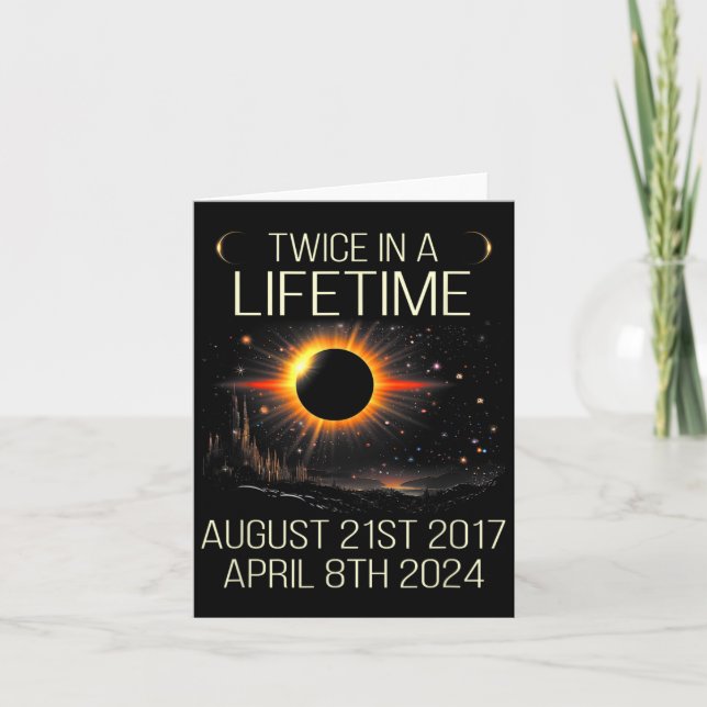 Tarjeta Astronomía De Eclipse Solar Dos Veces En La Vida 2 (Anverso)