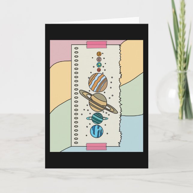 Tarjeta Astronomía Sistema Solar Planetas Universo (Anverso)