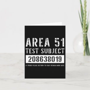 Tarjeta Asunto de Prueba 51 del Área 8019 Abducción Aliení