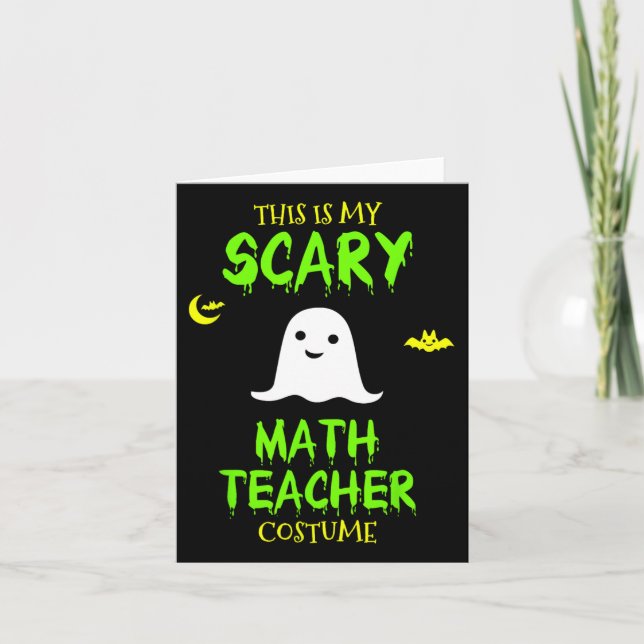 Tarjeta Asustado profesor de matemáticas disfrazado Hallow (Anverso)