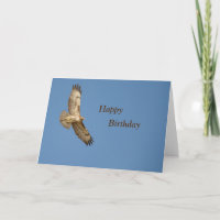 Tarjeta atada rojo del halcón del feliz cumpleaños