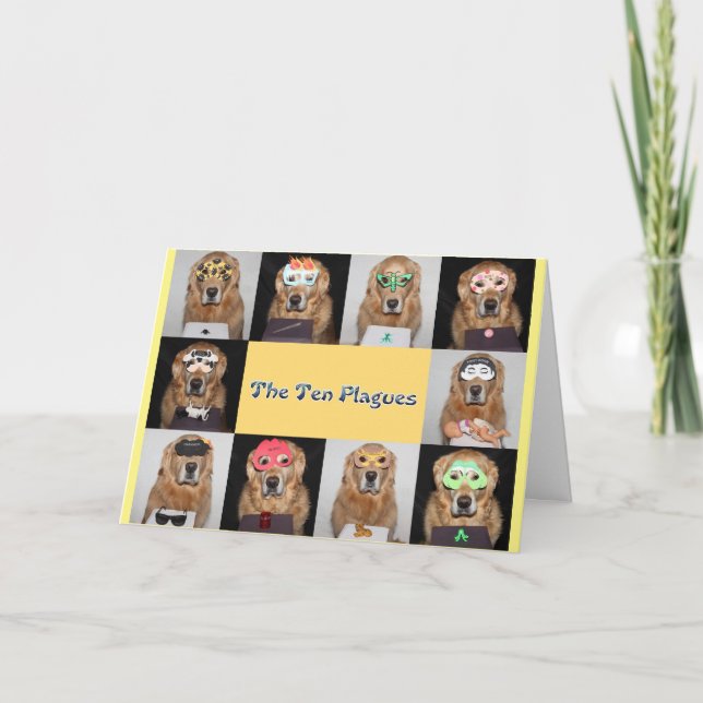 Tarjeta Ataques de Pascua de Golden Retriever (Anverso)