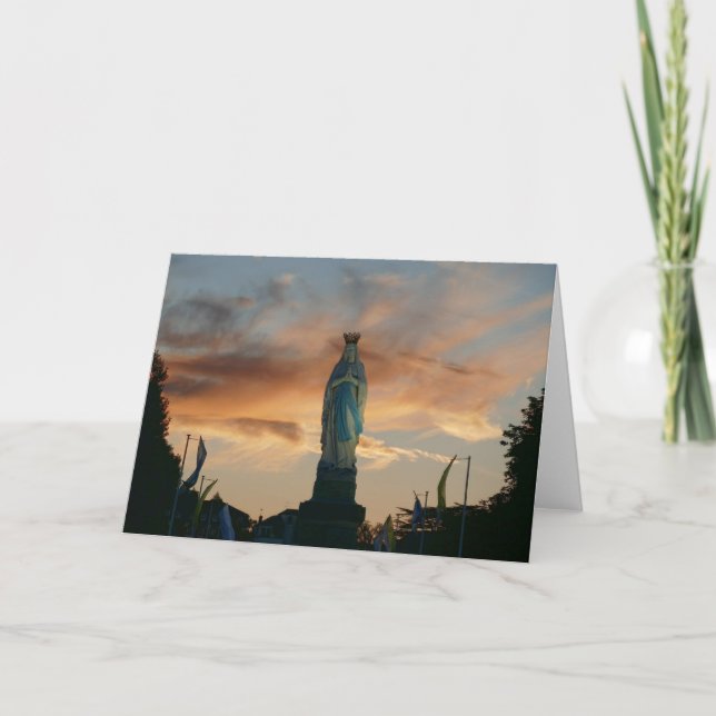 Tarjeta Atardecer a Nuestra Señora de Lourdes, Francia (Anverso)