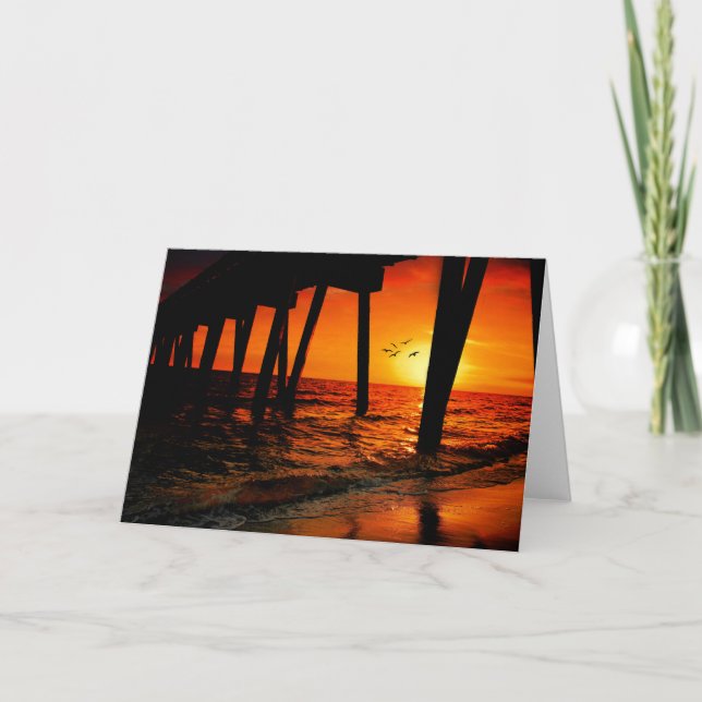 Tarjeta Atardecer bajo el muelle (Anverso)