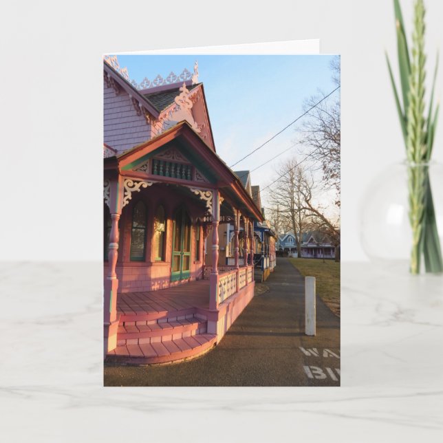 Tarjeta Atardecer cálido sobre el pan de jengibre - Viñedo (Anverso)