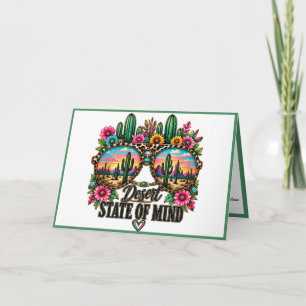 Tarjeta Atardecer de cactus en el estado de ánimo del desi