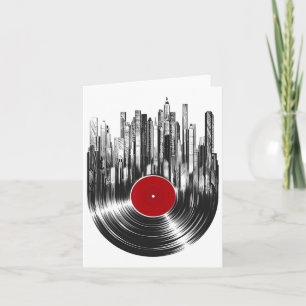 Tarjeta Atardecer de disco de vinilo Retro Vintage Disco d