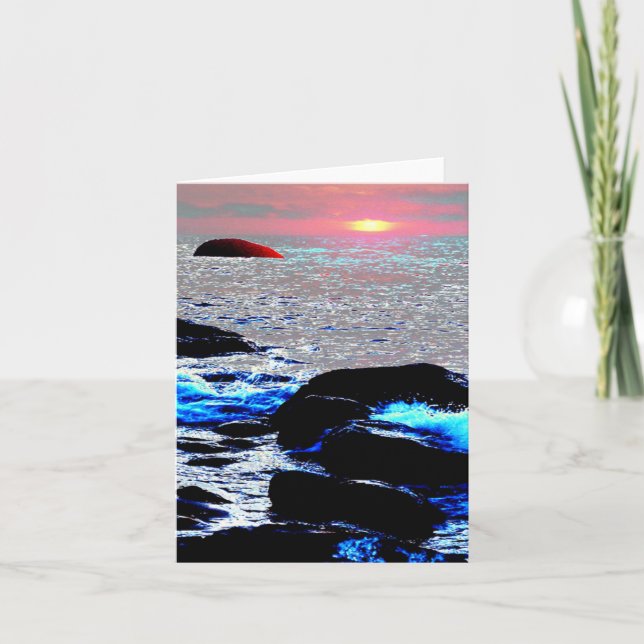 Tarjeta Atardecer de la capa marina..... (Anverso)