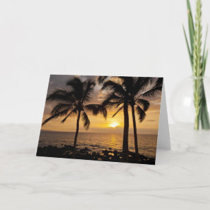 Tarjeta Atardecer de palmera