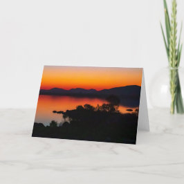 Tarjeta Atardecer dorado, presa de Gaborone, Botswana