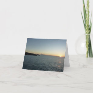 Tarjeta Atardecer en el paisaje marino de la isla Antigua 