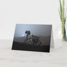 Tarjeta Atardecer en el Rover de la curiosidad de Marte