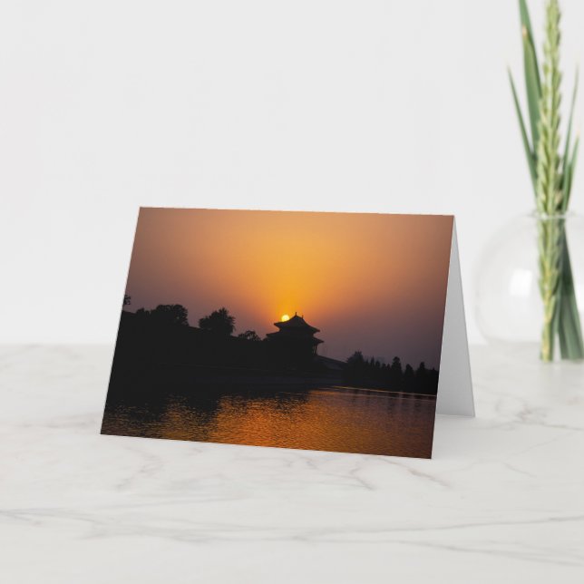 Tarjeta Atardecer en la ciudad prohibida - Beijing, China (Anverso)
