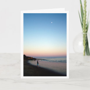 Tarjeta Atardecer en la playa portuguesa