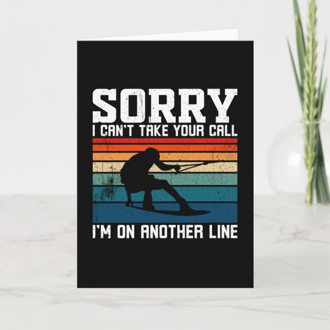 Tarjeta Atardecer para esquiar agua (Anverso)