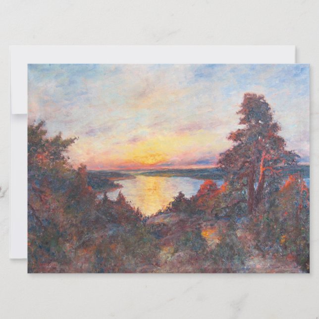 Tarjeta Atardecer por la costa (por Kimon Loghi) (Anverso)