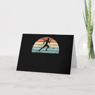 Tarjeta Atardecer Retro Corriendo Amanecer Vintage Corredo