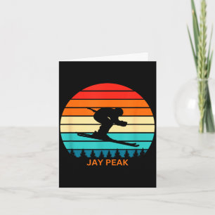 Tarjeta Atardecer retro jay peak vermont esquí esquiador