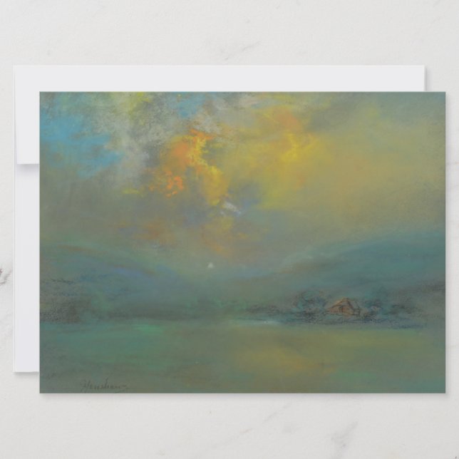 Tarjeta Atardecer sobre las colinas (por Glenn Cooper Hens (Anverso)