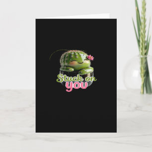 Tarjeta Atascado En Ti Cactus Divertido Kawaii Día De San