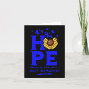 Tarjeta Ataxia Telangiectasia Blue Hope Girasol Vintage