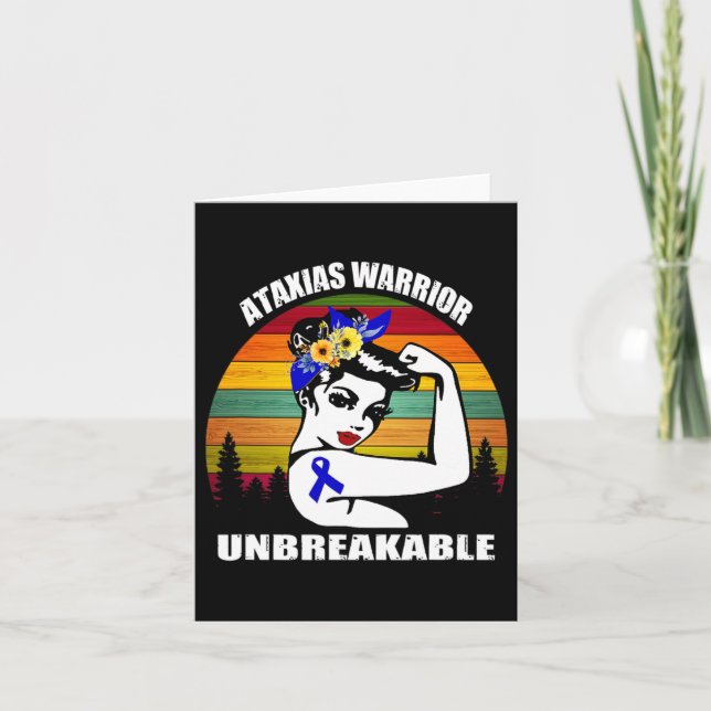 Tarjeta Ataxia Warrior Awareness Automatic Support Gift (Anverso)