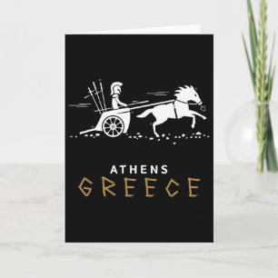 Tarjeta Atenas Grecia Carro de viaje vacaciones hombres y 