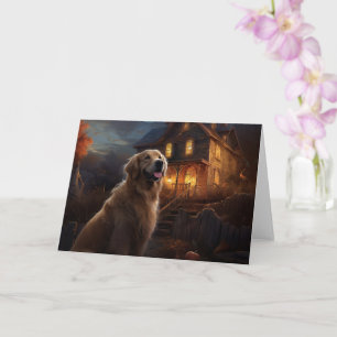 Tarjeta Aterrador de Golden Retriever Halloween